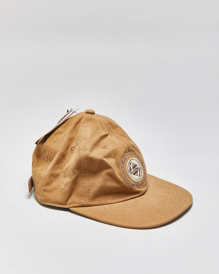 DSWT Quiksilver Arvo KickBack Canvas Leather Strap Flat Bill Baseball Cap - OS