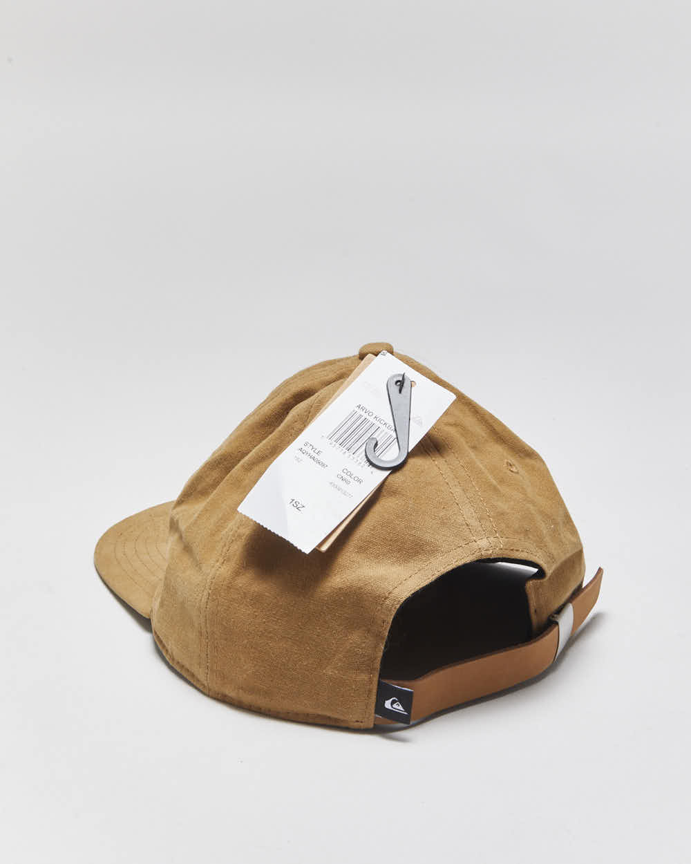 DSWT Quiksilver Arvo KickBack Canvas Leather Strap Flat Bill Baseball Cap - OS