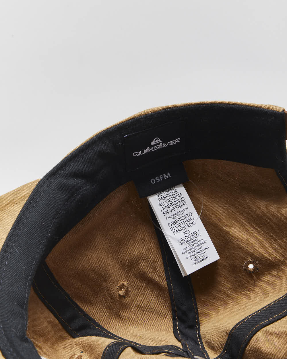 DSWT Quiksilver Arvo KickBack Canvas Leather Strap Flat Bill Baseball Cap - OS