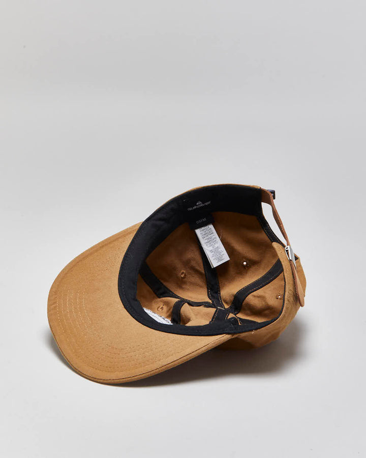 DSWT Quiksilver Arvo KickBack Canvas Leather Strap Flat Bill Baseball Cap - OS