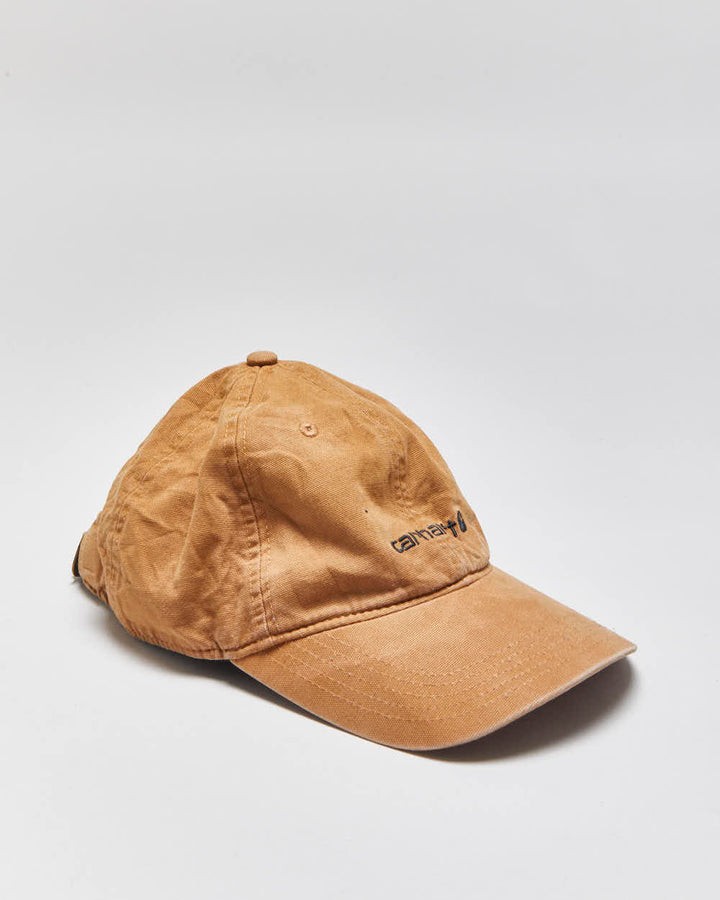 Vintage Carhartt Tan Embroidered Script Canvas Baseball Cap - OS