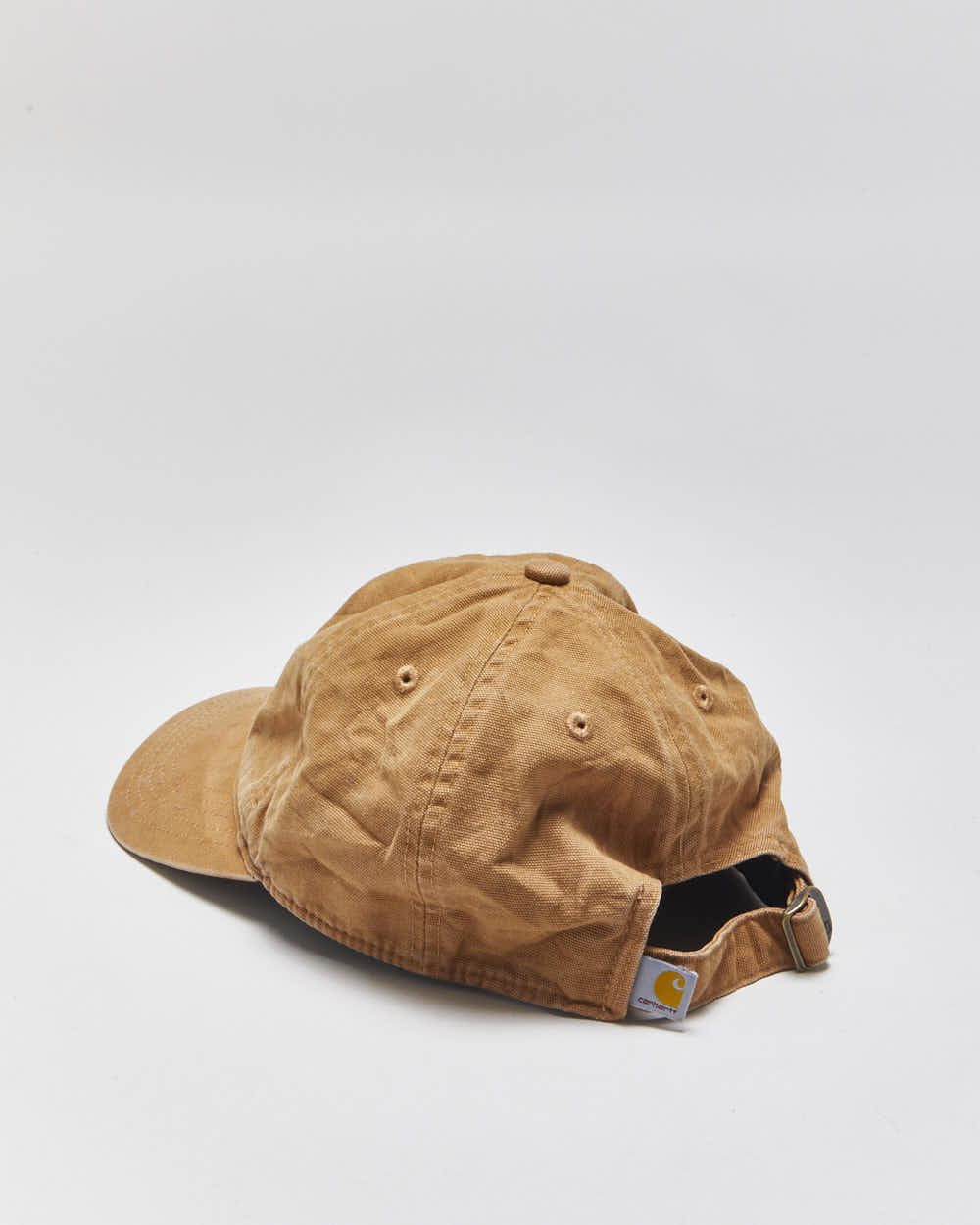 Vintage Carhartt Tan Embroidered Script Canvas Baseball Cap - OS