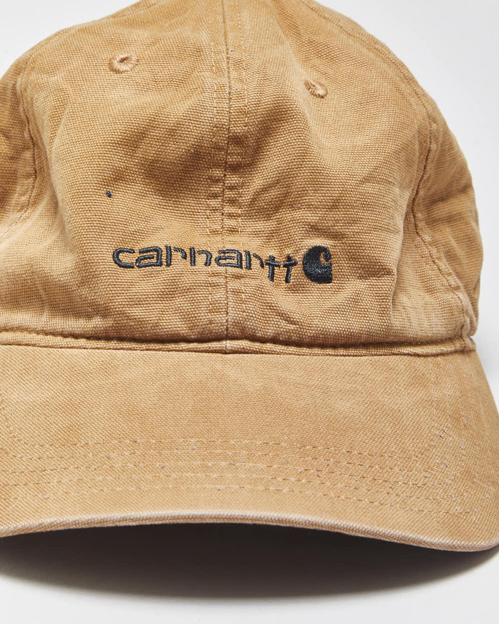 Vintage Carhartt Tan Embroidered Script Canvas Baseball Cap - OS