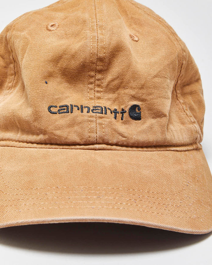 Vintage Carhartt Tan Embroidered Script Canvas Baseball Cap - OS
