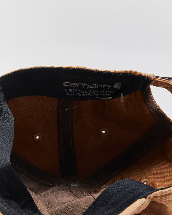 Vintage Carhartt Tan Embroidered Script Canvas Baseball Cap - OS