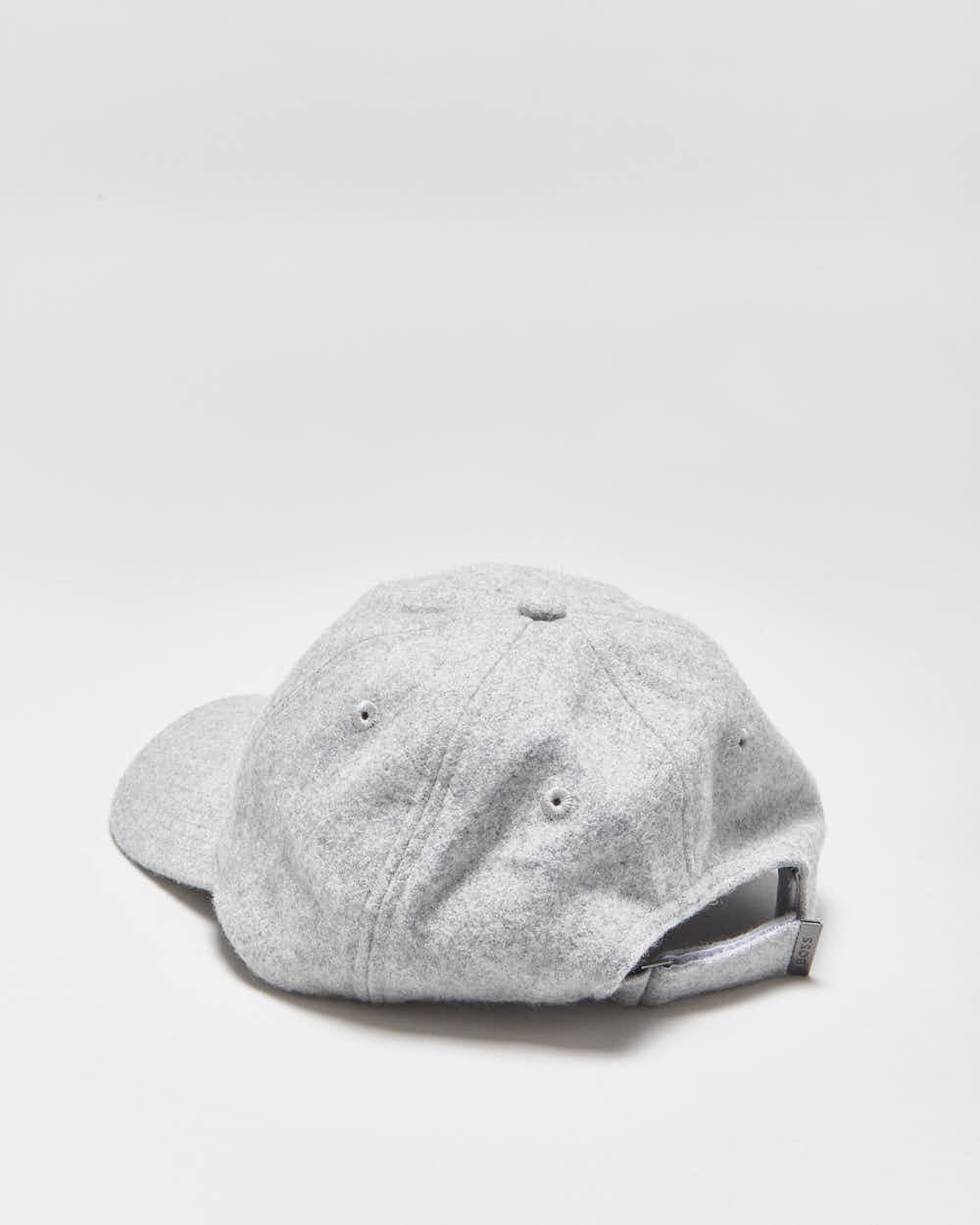 Hugo Boss Marl Grey Wool Blend Velcro Baseball Cap - OS