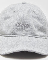 Hugo Boss Marl Grey Wool Blend Velcro Baseball Cap - OS