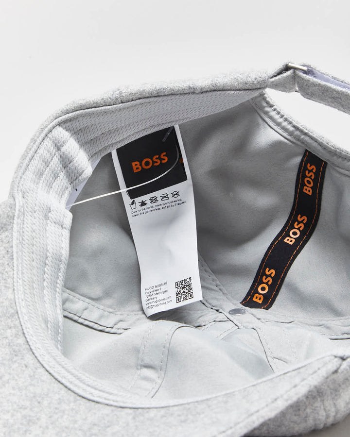 Hugo Boss Marl Grey Wool Blend Velcro Baseball Cap - OS