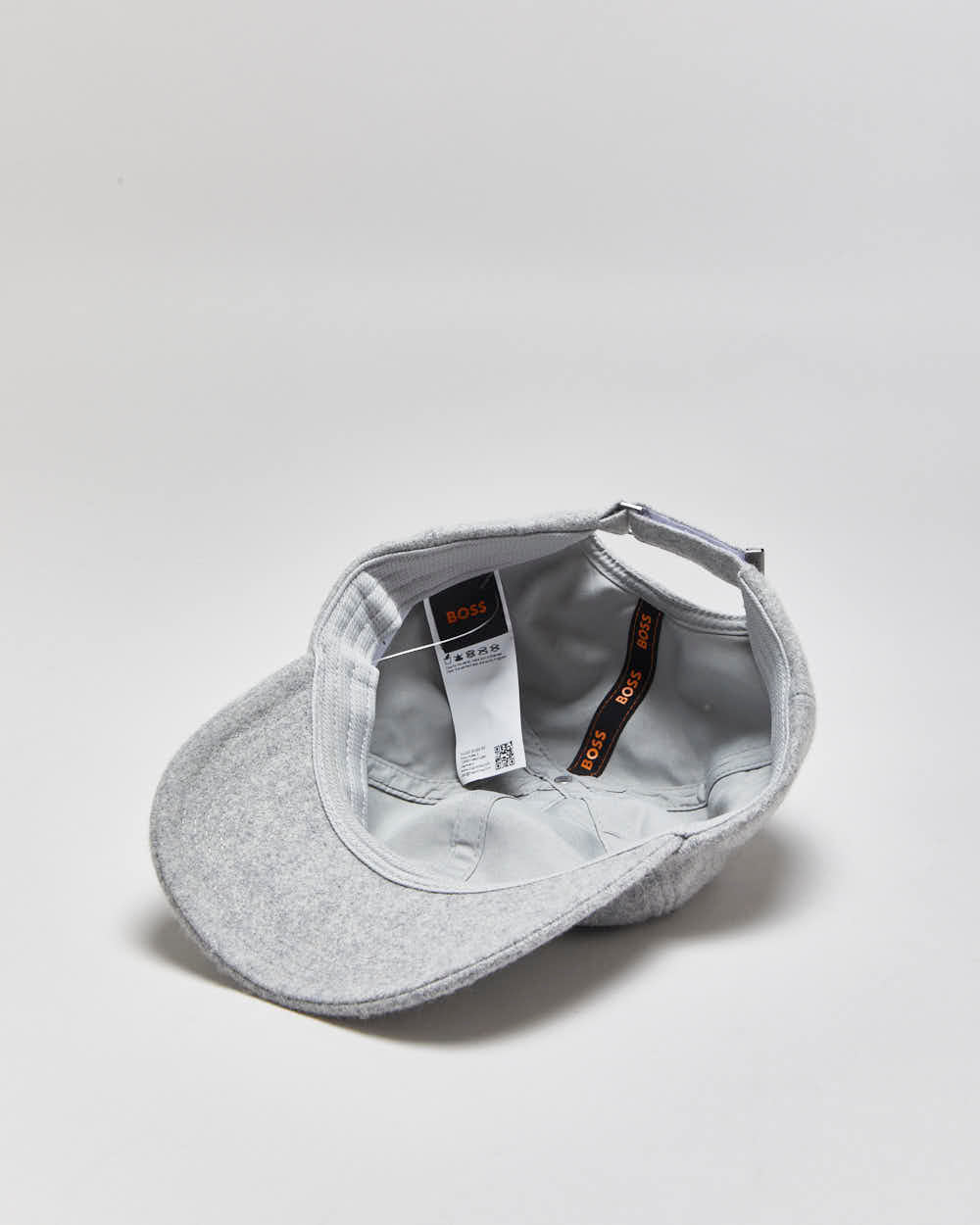 Hugo Boss Marl Grey Wool Blend Velcro Baseball Cap - OS