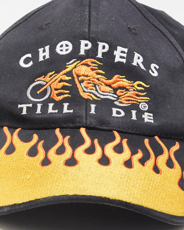 Vintage Y2K 00s Choppers Till I Die Embroidered Biker Velcro Baseball Cap - OS