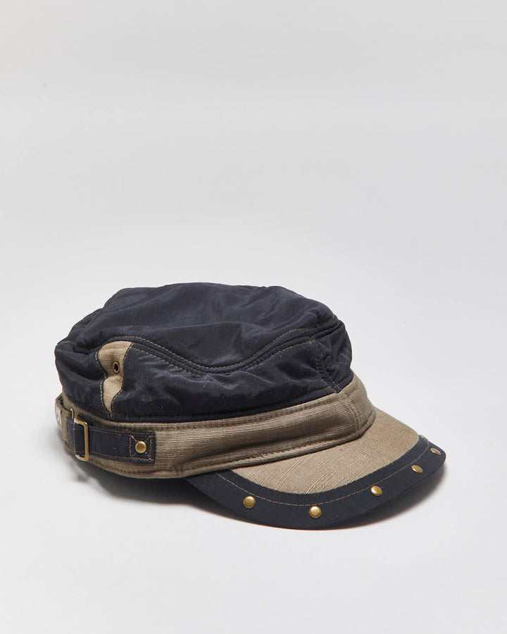 Vintage Y2K 00s New Level Insulated Studded Ear Flap Cold Weather Army Cap - OS