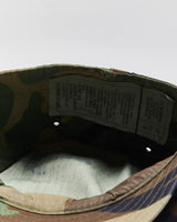 Vintage 2001 Y2K US Military Canvas 'Hot Weather' Woodland Camo Army Cap - 7 1/4