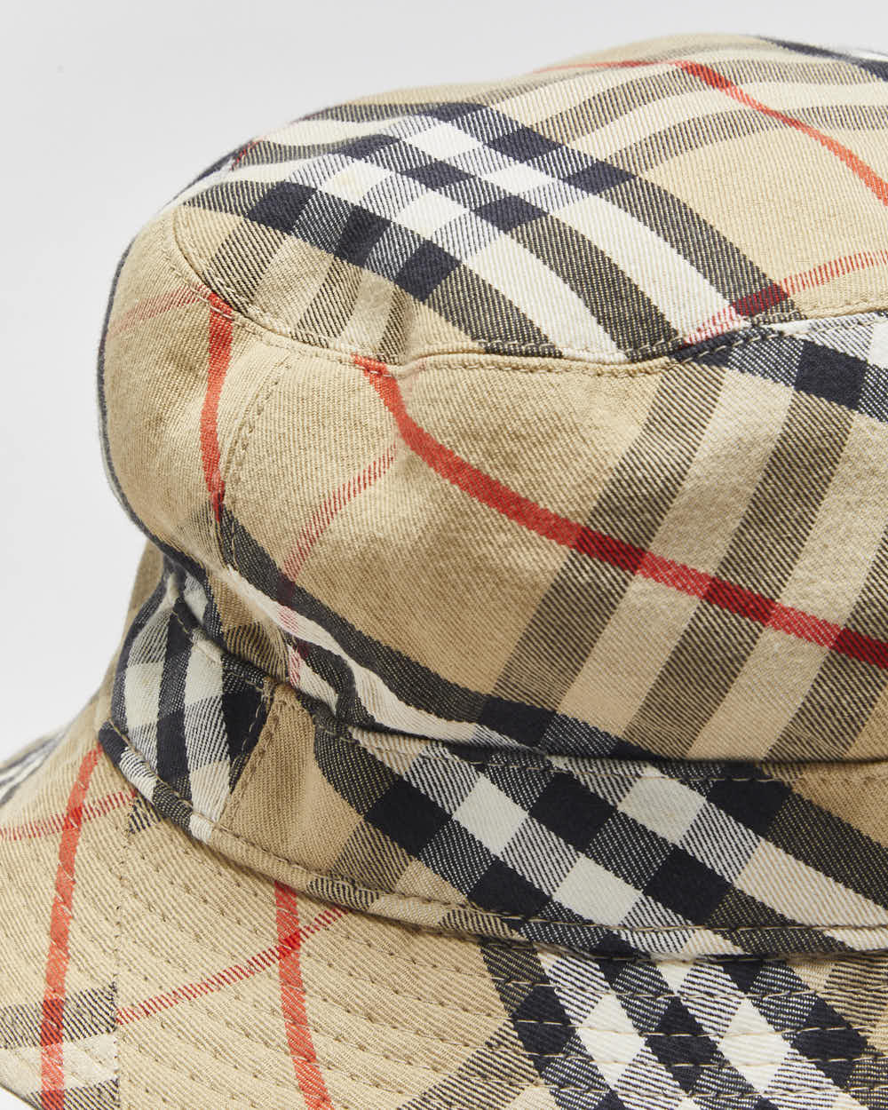 Vintage 1980s Burberry Made In England Nova Check Canvas Bucket Hat - S