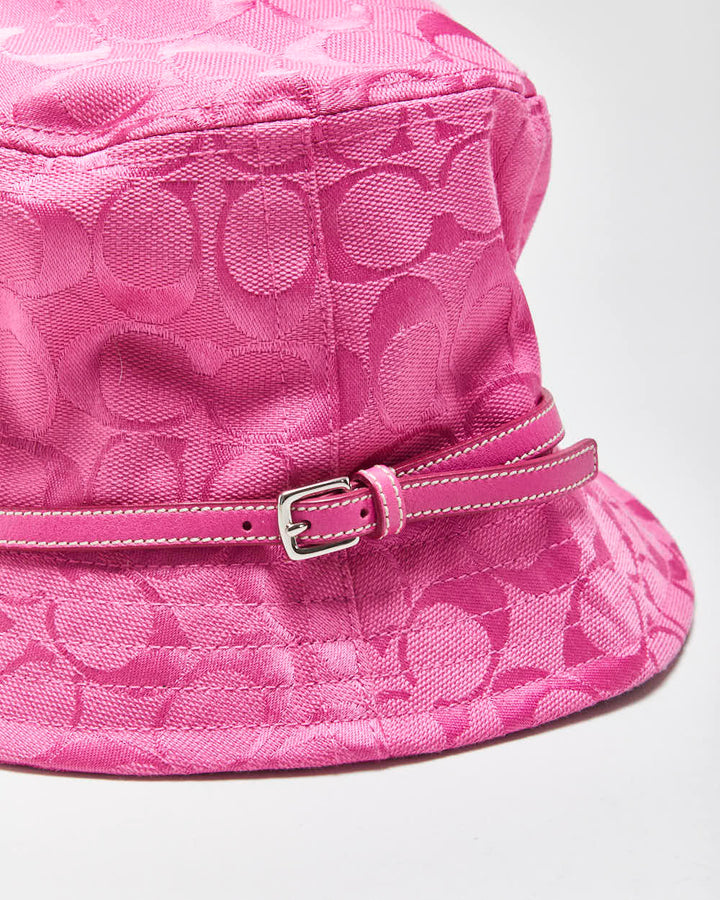 Coach Signature Jacquard Bucket Hat Leather Trim Size Small Brand New COACH Unisex Signature Jacquard Bucket Hat Size. M  main image 3