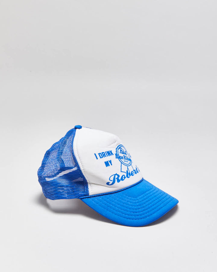 Vintage 1990s Robert's Bar Blue Ribbon Beer Nissin Trucker Hat - OS