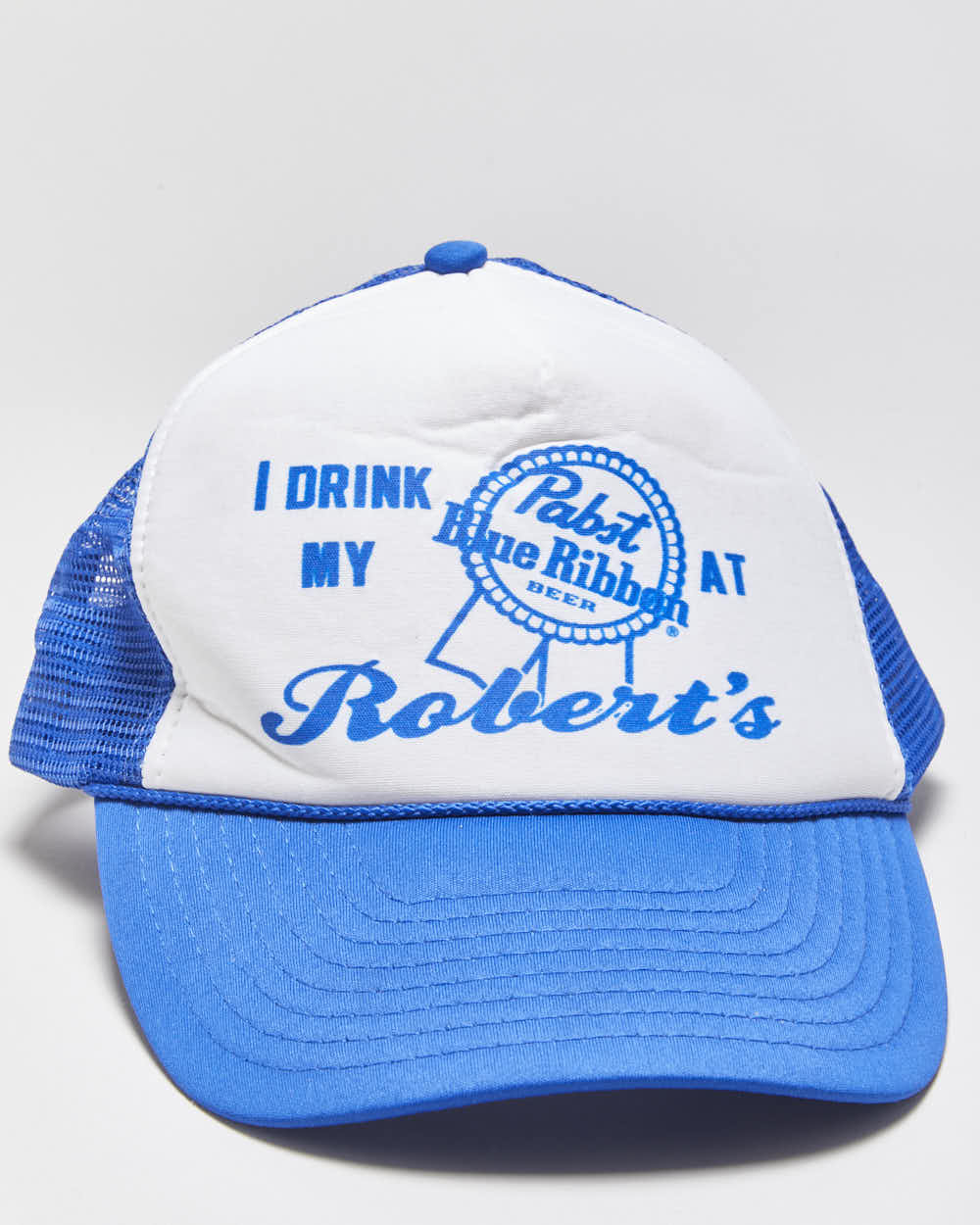 Vintage 1990s Robert's Bar Blue Ribbon Beer Nissin Trucker Hat - OS