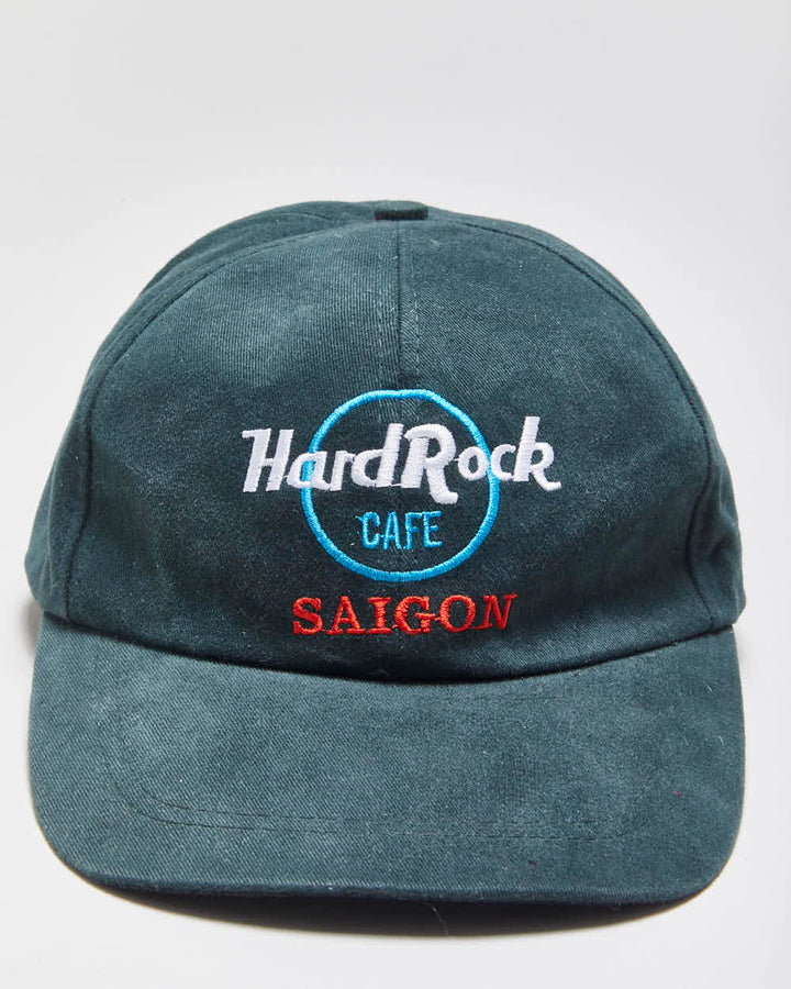 Vintage 1990s Hard Rock Cafe Saigon Brushed Canvas Velcro Baseball Cap - OS