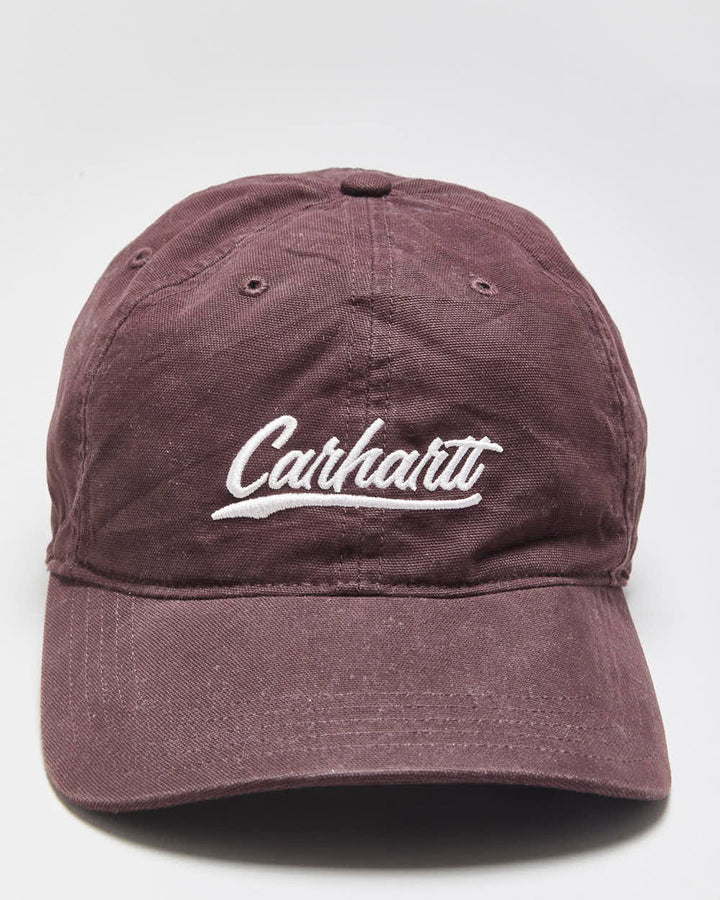 Vintage Carhartt Maroon Canvas Embroidered Script Baseball Cap - OS