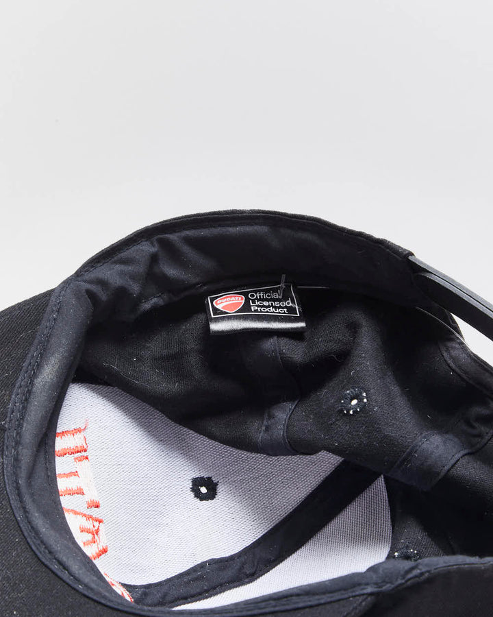 Vintage Y2K 00s Ducati Embroidered Flat Bill Embroidered Canvas Snapback Baseball Cap - OS