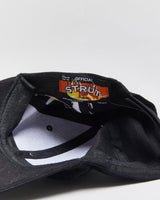 Vintage Y2K 00s Strut Embroidered Flame Biker Canvas Velcro Baseball Cap - OS
