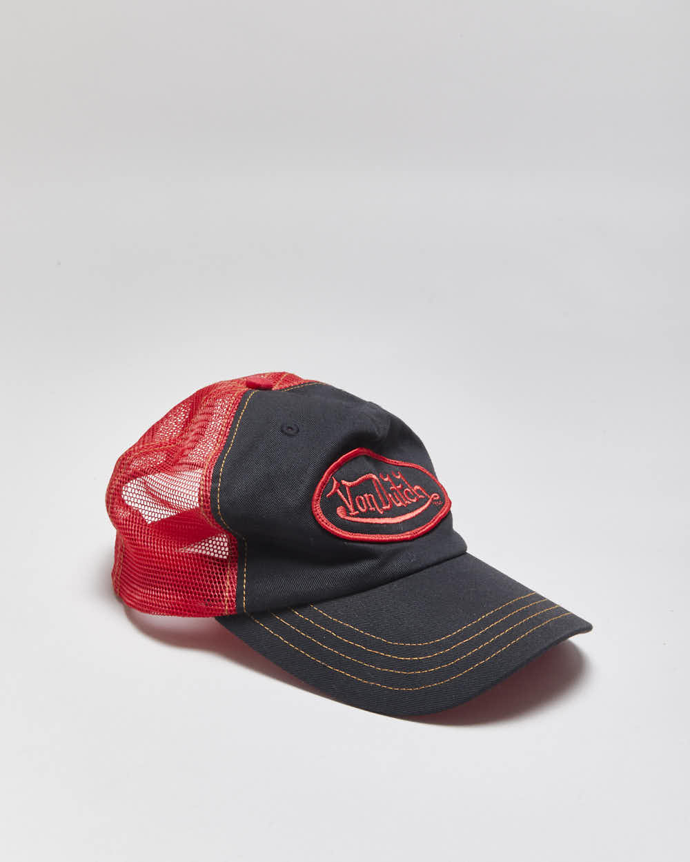 Vintage Y2K 00s Von Dutch Classic Patch Canvas Trucker Hat - OS