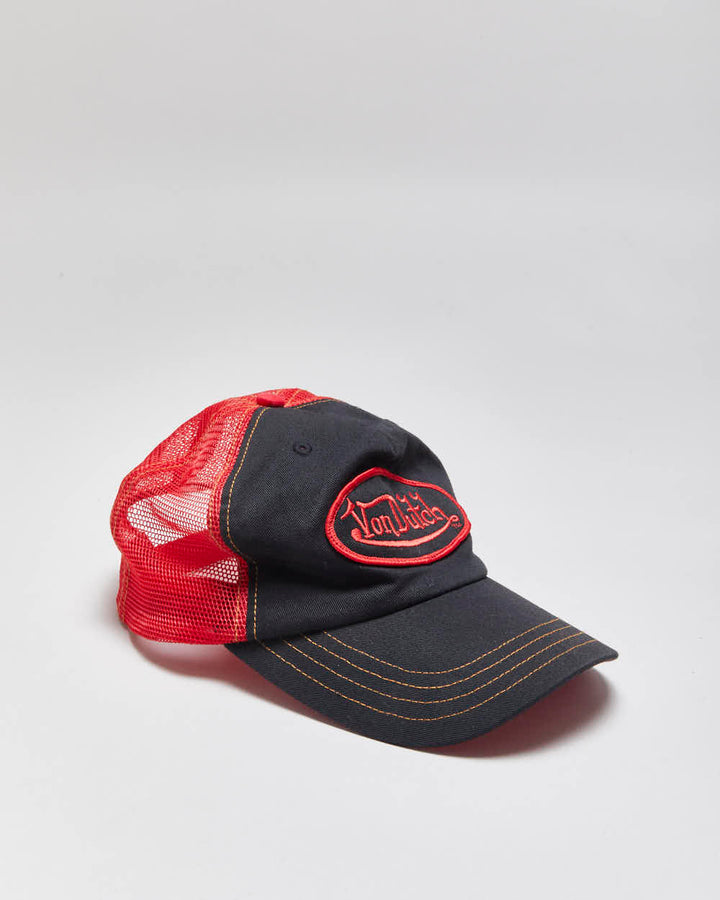 Vintage Y2K 00s Von Dutch Classic Patch Canvas Trucker Hat - OS