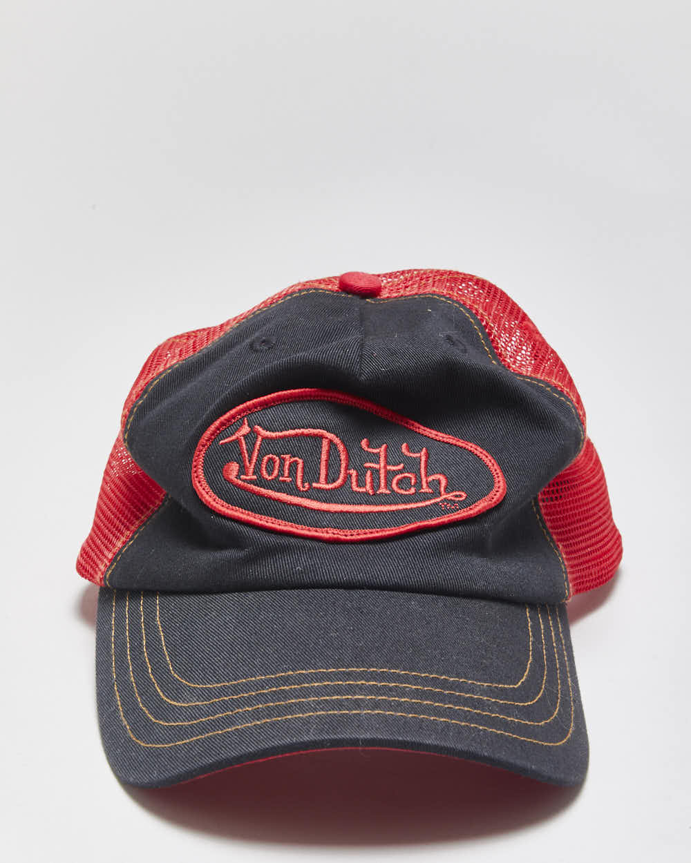 Vintage Y2K 00s Von Dutch Classic Patch Canvas Trucker Hat - OS