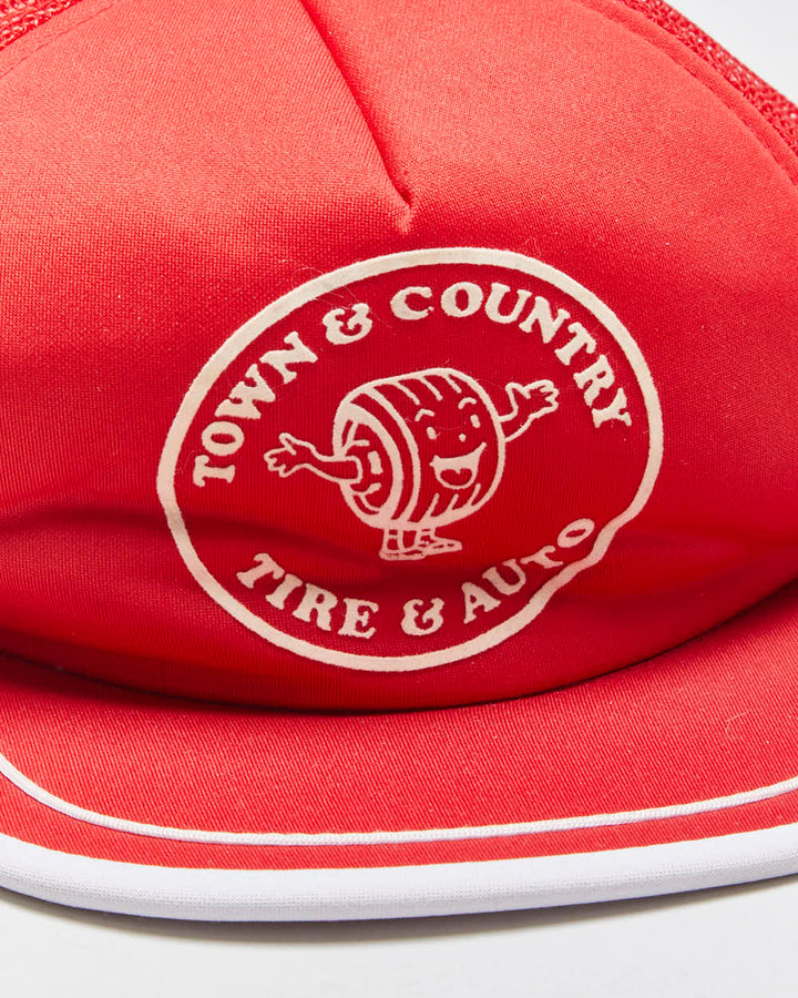 Vintage 1980s Town & Country Tire & Auto Dada Trucker Hat - OS