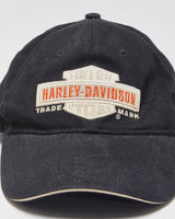 Vintage Y2K 00s Harley Davidson Canvas Denim Strap Baseball Cap - OS