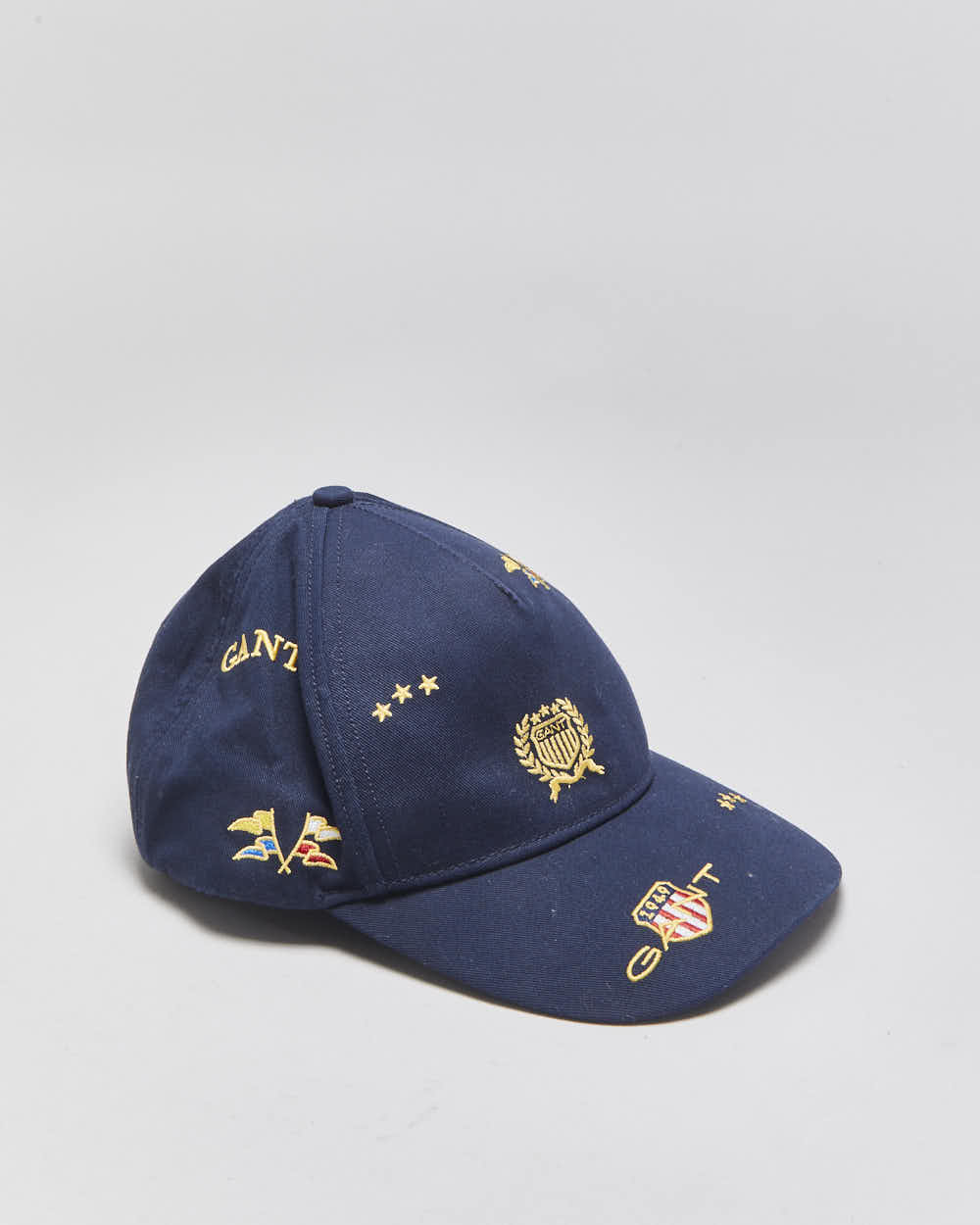 Vintage Gant Navy Embroidered Patch Canvas Baseball Cap - OS