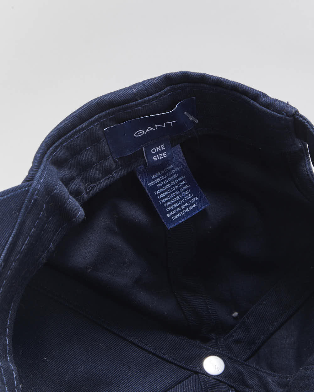 Vintage Gant Navy Embroidered Patch Canvas Baseball Cap - OS