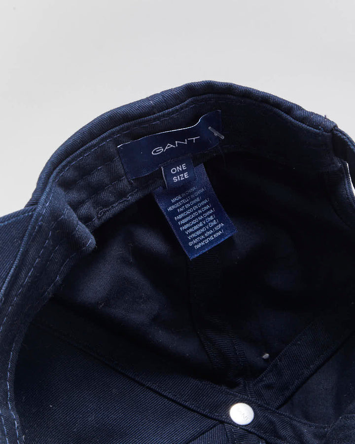 Vintage Gant Navy Embroidered Patch Canvas Baseball Cap - OS