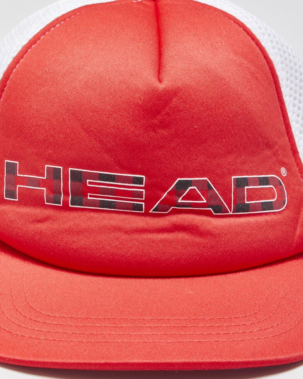 Vintage 1990s HEAD Buffalo Plaid Logo Flat Bill Trucker Hat - OS