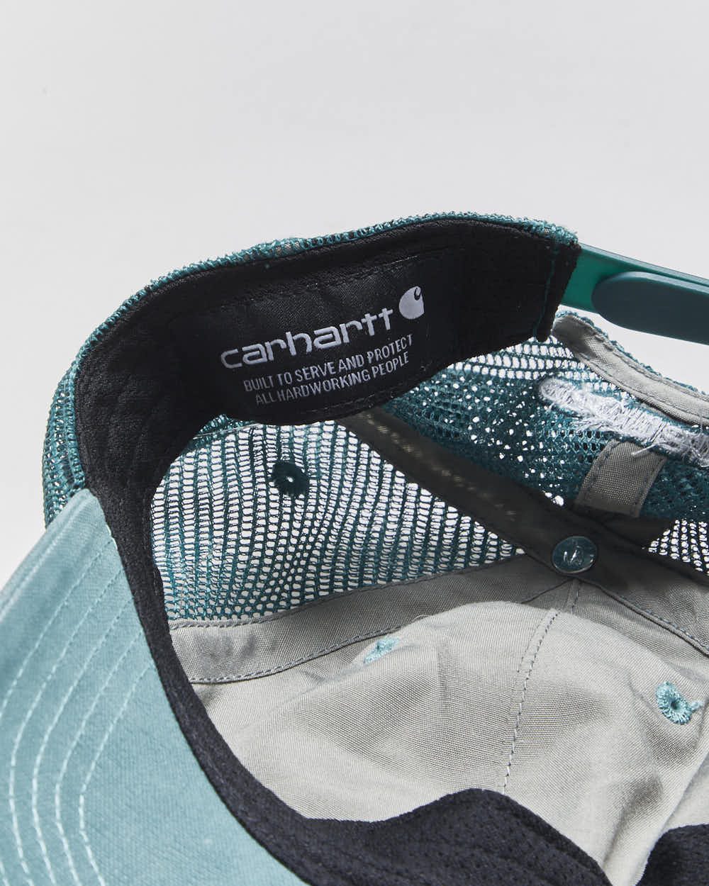 Vintage Carhartt Buffalo Teal Sandstone Canvas Trucker Hat - OS