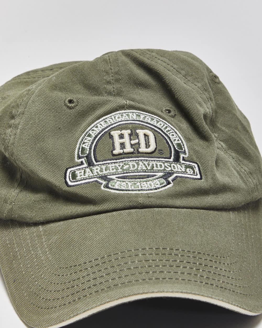 Vintage Harley Davidson Maui Hawaii Khaki Velcro Baseball Cap - OS