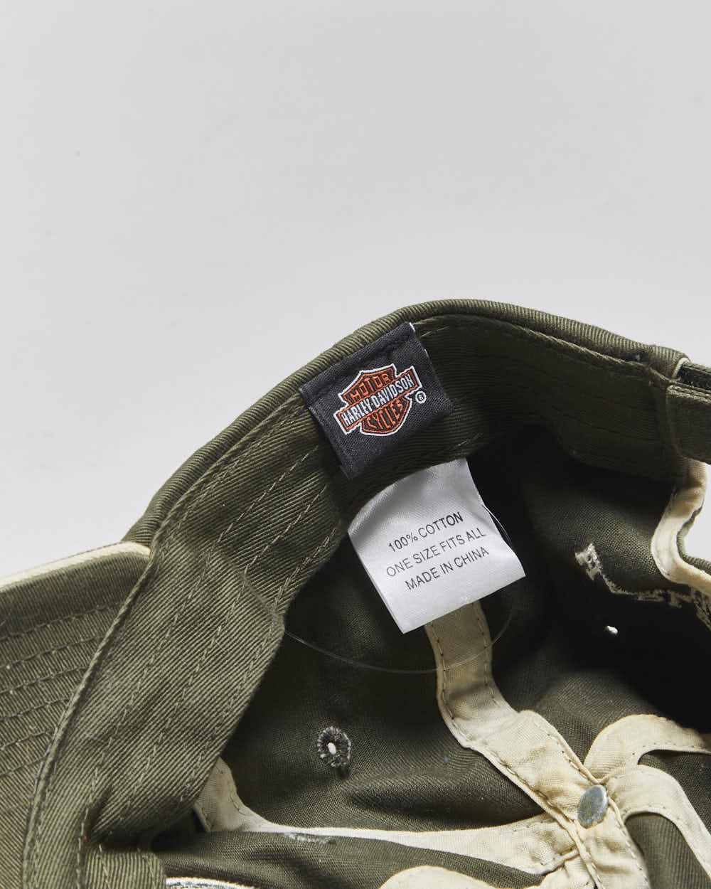 Vintage Harley Davidson Maui Hawaii Khaki Velcro Baseball Cap - OS
