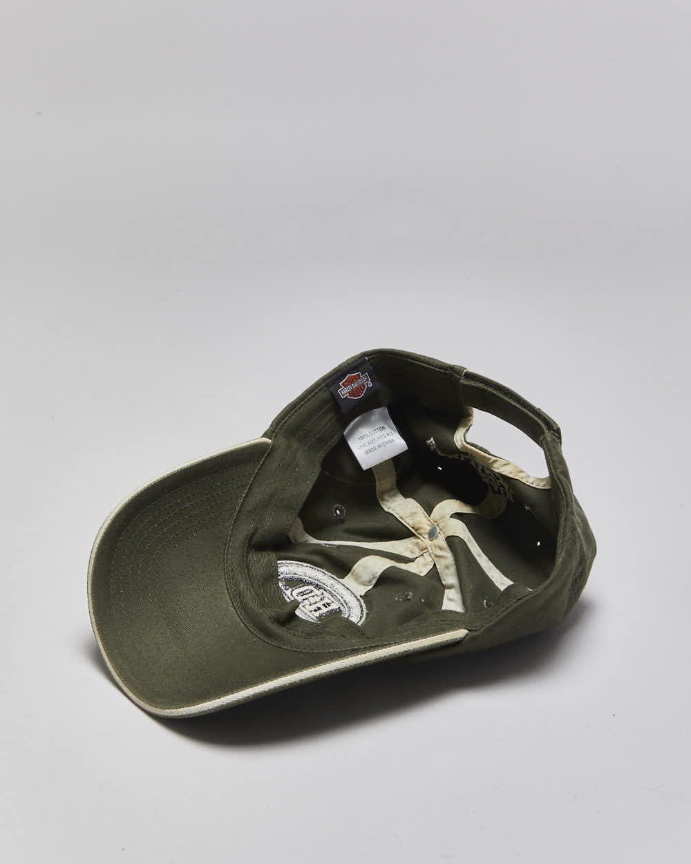 Vintage Harley Davidson Maui Hawaii Khaki Velcro Baseball Cap - OS