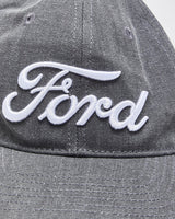 Vintage Ford Racing Embroidered Denim Leather Strap Baseball Cap - OS