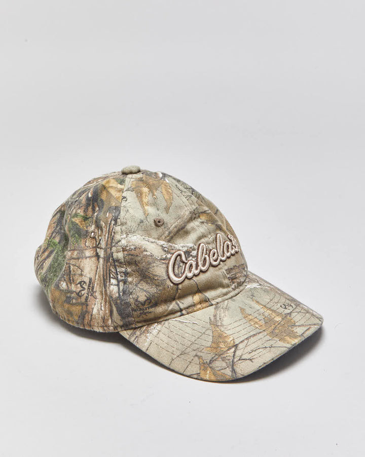 Vintage Cabela's Embroidered Realtree Camo Canvas Velcro Baseball Cap - OS