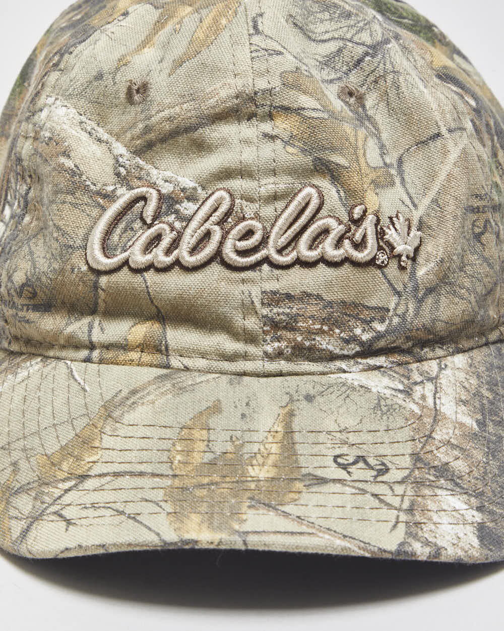Vintage Cabela's Embroidered Realtree Camo Canvas Velcro Baseball Cap - OS