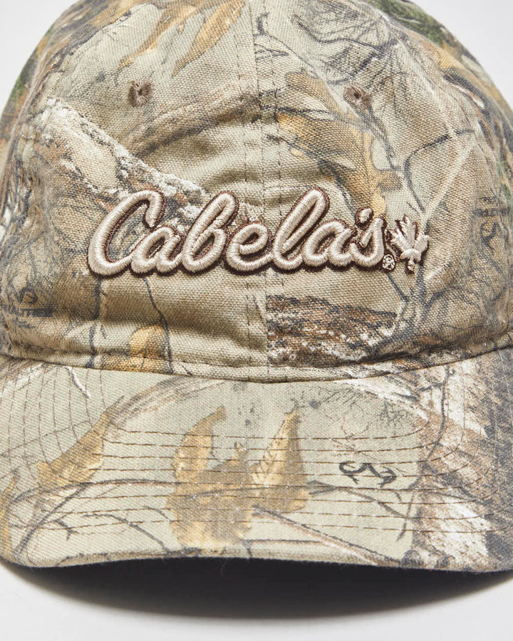 Vintage Cabela's Embroidered Realtree Camo Canvas Velcro Baseball Cap - OS