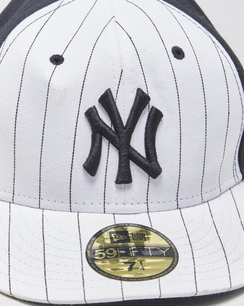 Vintage Y2K 00s New Era 59Fifty N.Y Yankees Wool Cotton Blend Striped Fitted MLB Baseball Cap - 7 1/4