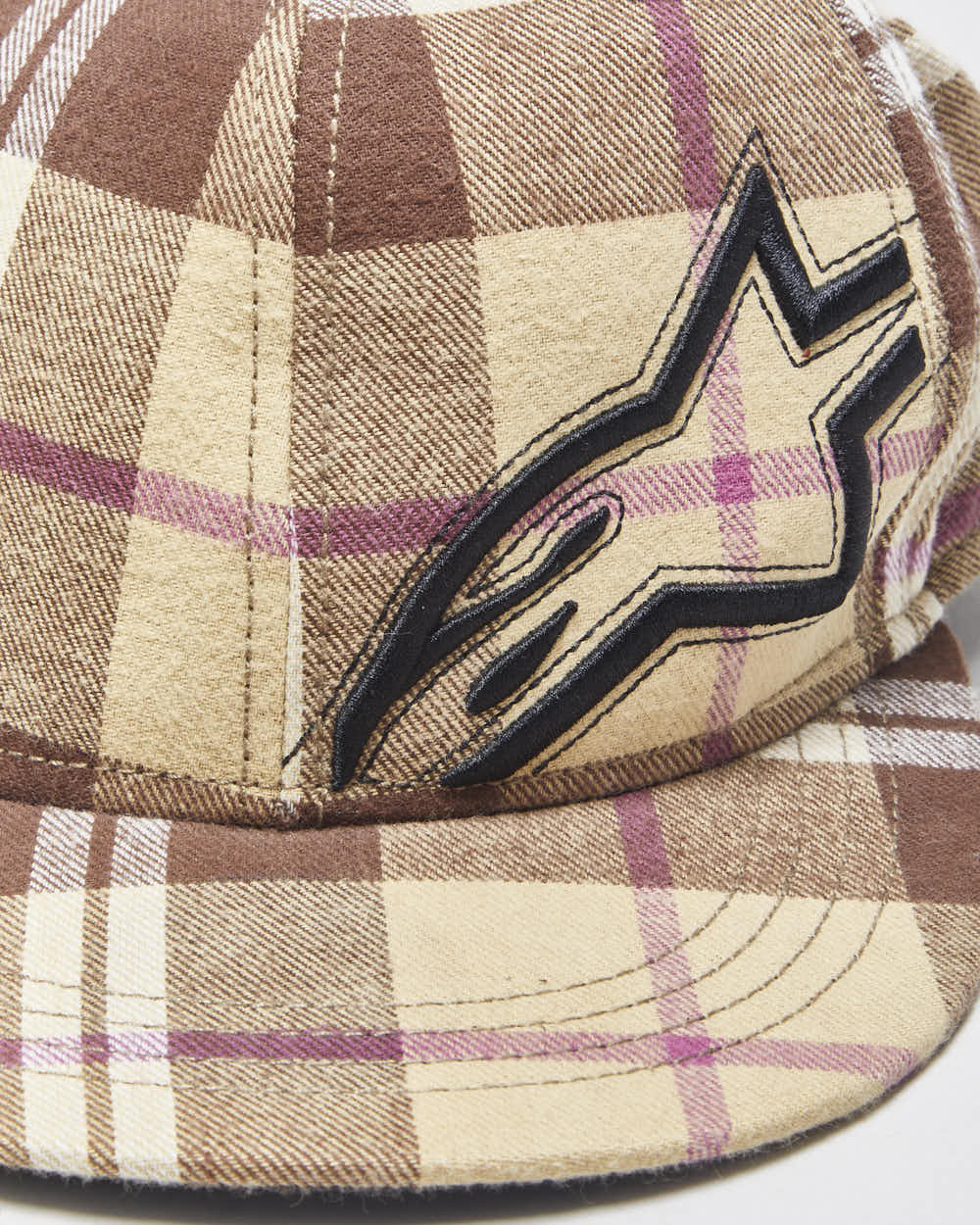 Vintage Y2K 00s Alpine Stars Plaid Flex Fitted Baseball Cap - S/M