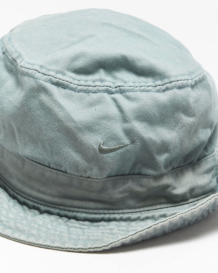 Vintage Y2K 00s Nike Sage Green Canvas Bucket Hat - M