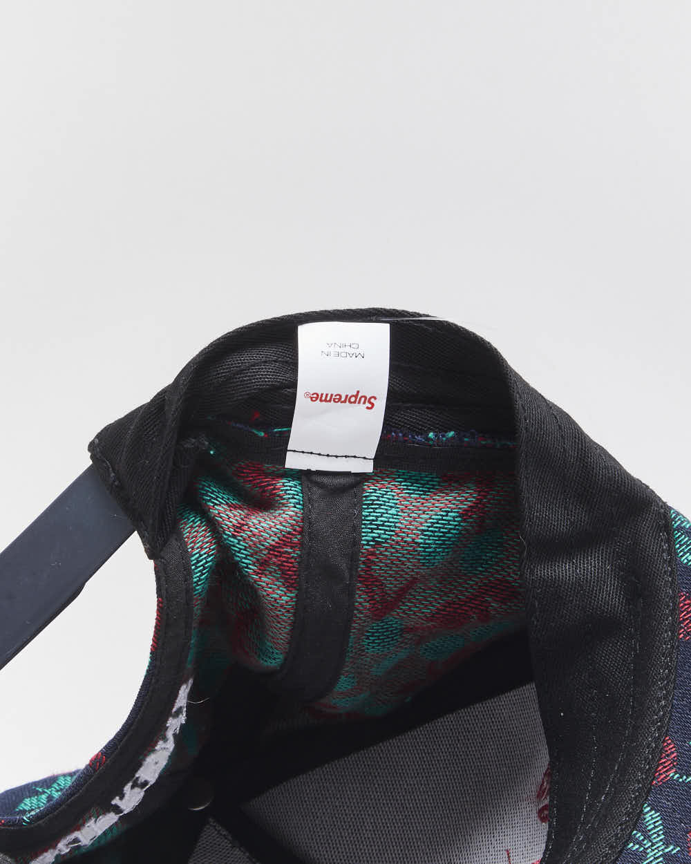 SS2023 Supreme Indigo Embroidered Woven Cherries Snapback Hat - OS