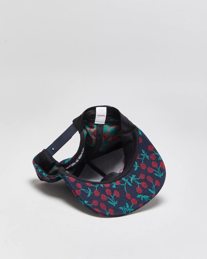 SS2023 Supreme Indigo Embroidered Woven Cherries Snapback Hat - OS