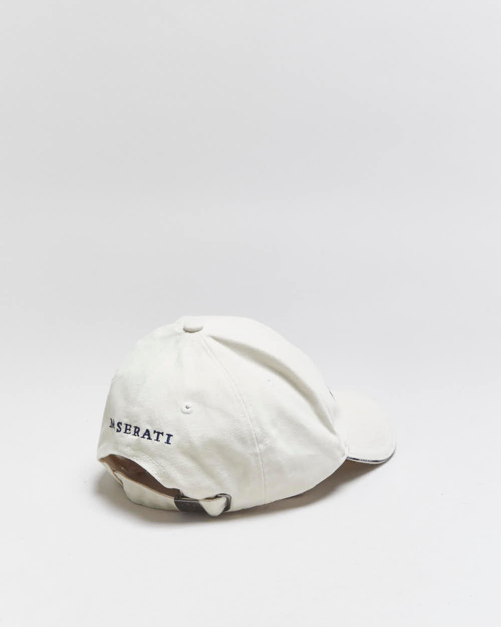Vintage Y2K 00s Maserati Embroidered Cream Canvas Baseball Cap - OS