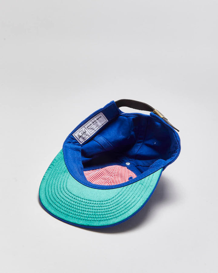 Herschel Harwood Leather Strapback Flat Brim Baseball Cap - OS