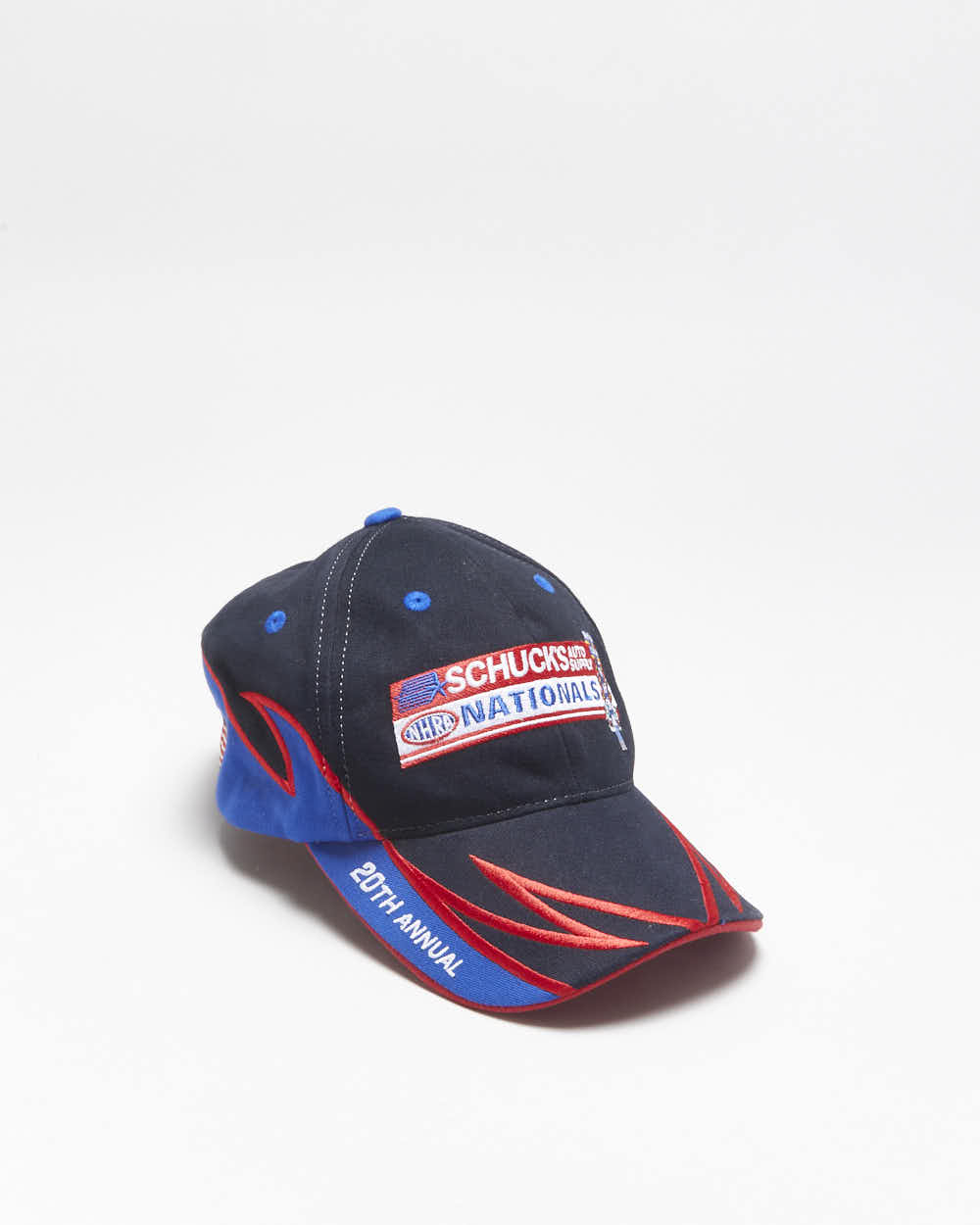 Vintage 2007 Y2K NHRA National Schuck's 20th Annual Embroidered Canvas Velcro Baseball Cap - OS