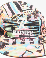 Vintage 1980s Rainier American Beer Patterned Canvas Cycling Cap - OS
